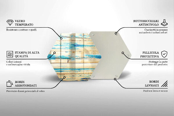 Steklena podloga za rezanje Retro lesene plošče