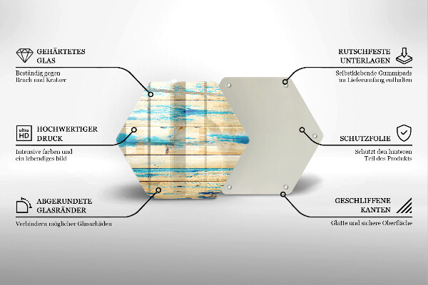 Steklena podloga za rezanje Retro lesene plošče