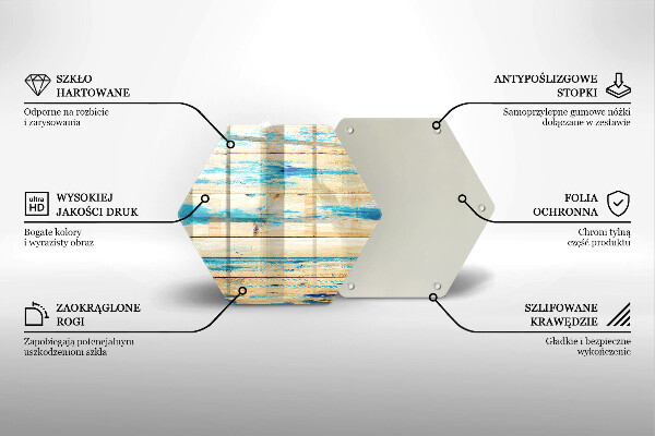Steklena podloga za rezanje Retro lesene plošče
