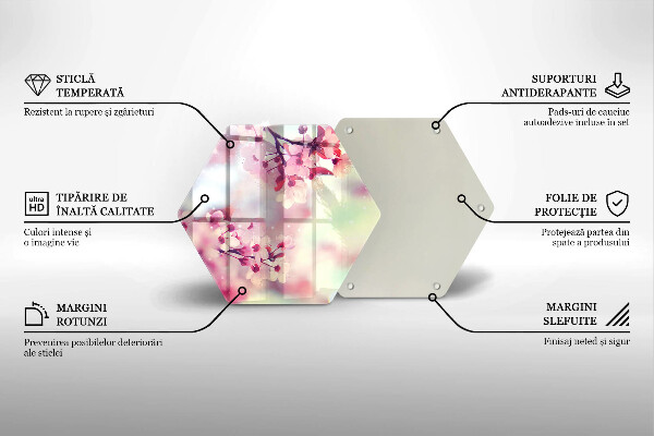 Steklena podloga za rezanje Narava jablanovih cvetov