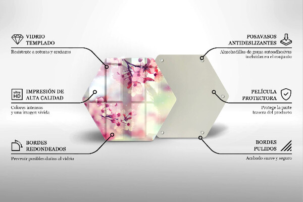 Steklena podloga za rezanje Narava jablanovih cvetov