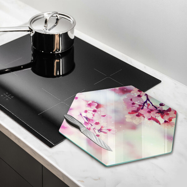 Steklena podloga za rezanje Narava jablanovih cvetov