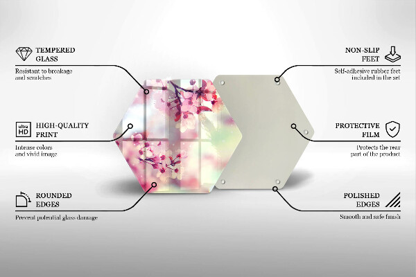 Steklena podloga za rezanje Narava jablanovih cvetov