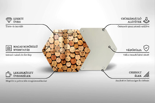 Steklena podloga za rezanje Vzorec vinskih zamaškov