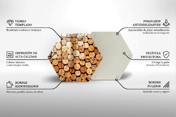 Steklena podloga za rezanje Vzorec vinskih zamaškov