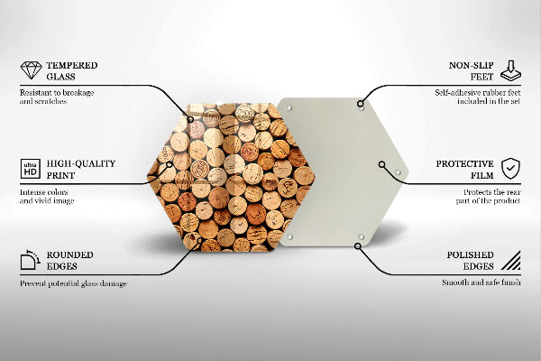 Steklena podloga za rezanje Vzorec vinskih zamaškov