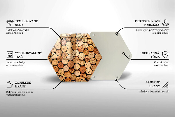 Steklena podloga za rezanje Vzorec vinskih zamaškov