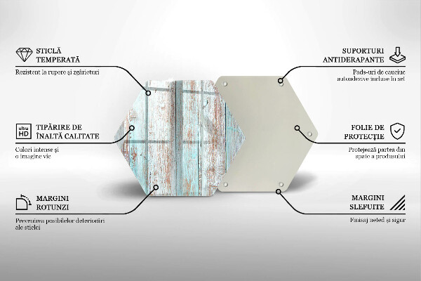 Steklena podloga za rezanje Stare vintage deske