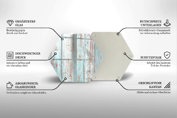 Steklena podloga za rezanje Stare vintage deske