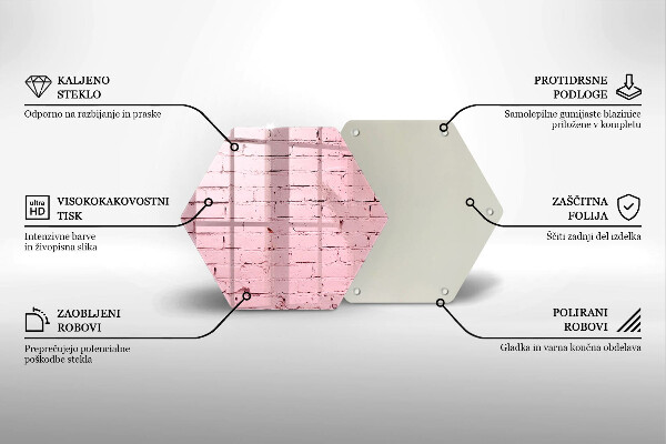 Steklena podloga za rezanje Pastelna opečna stena