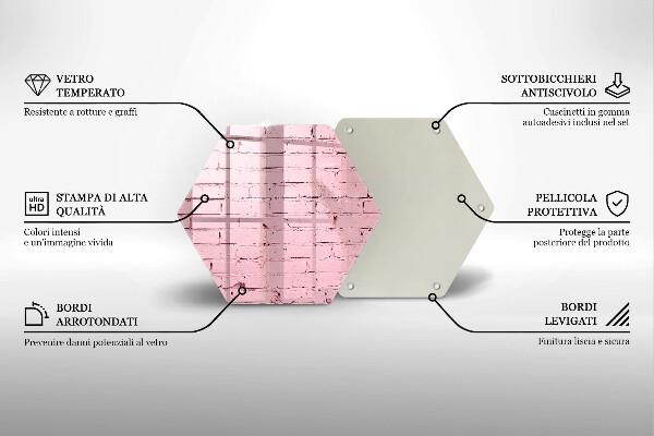 Steklena podloga za rezanje Pastelna opečna stena