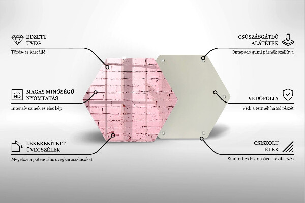 Steklena podloga za rezanje Pastelna opečna stena