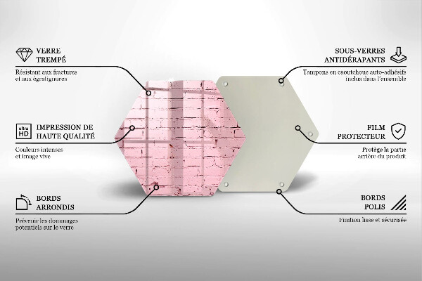 Steklena podloga za rezanje Pastelna opečna stena
