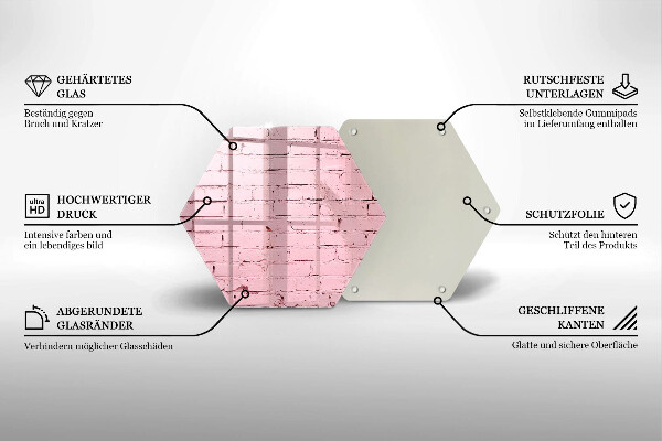 Steklena podloga za rezanje Pastelna opečna stena