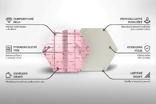 Steklena podloga za rezanje Pastelna opečna stena