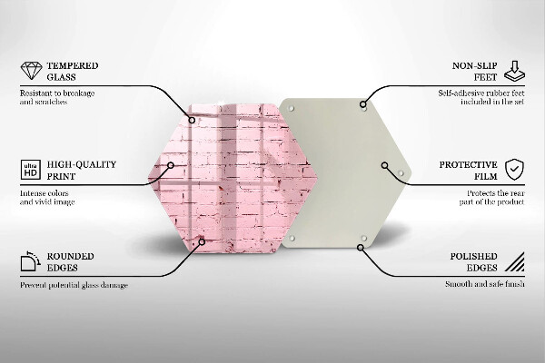 Steklena podloga za rezanje Pastelna opečna stena