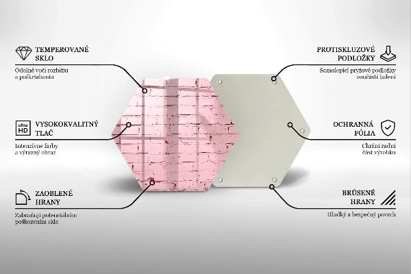 Steklena podloga za rezanje Pastelna opečna stena