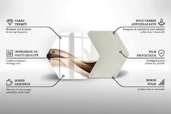 Steklena podloga za rezanje Abstraktne rjave črte