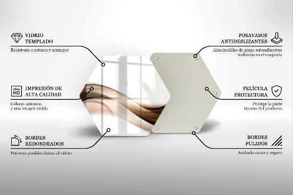 Steklena podloga za rezanje Abstraktne rjave črte