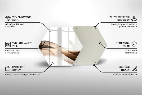 Steklena podloga za rezanje Abstraktne rjave črte