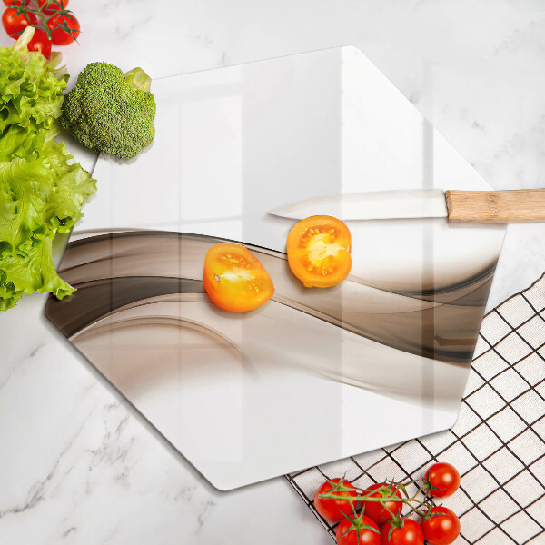 Steklena podloga za rezanje Abstraktne rjave črte