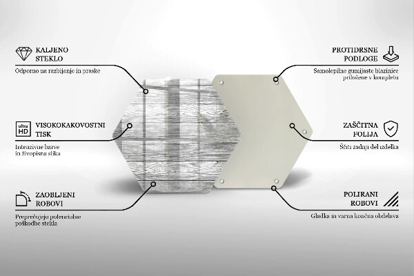 Steklena podloga za rezanje Stare lesene plošče