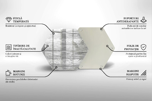 Steklena podloga za rezanje Stare lesene plošče