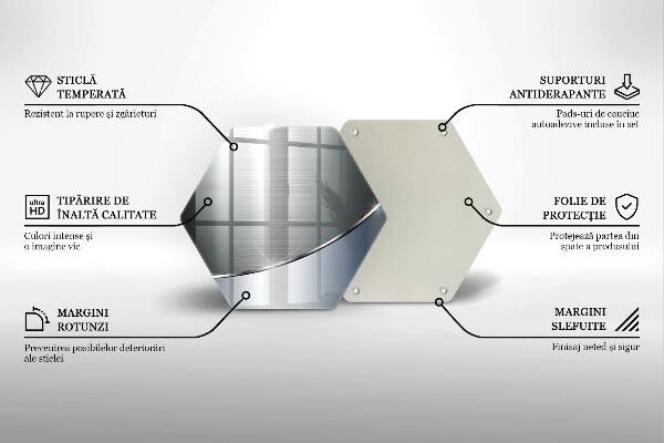 Steklena podloga za rezanje Kovinski abstraktni vzorec