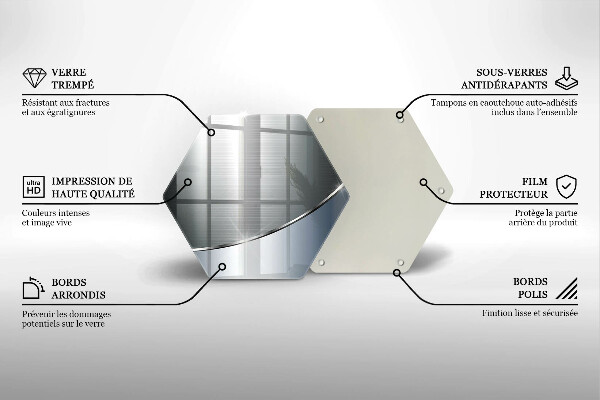 Steklena podloga za rezanje Kovinski abstraktni vzorec