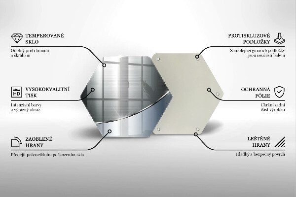 Steklena podloga za rezanje Kovinski abstraktni vzorec