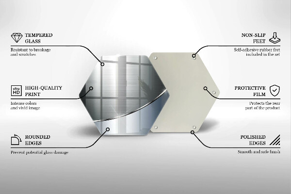 Steklena podloga za rezanje Kovinski abstraktni vzorec