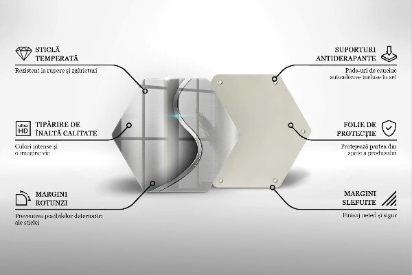 Steklena podloga za rezanje Abstraktna srebrna kovina