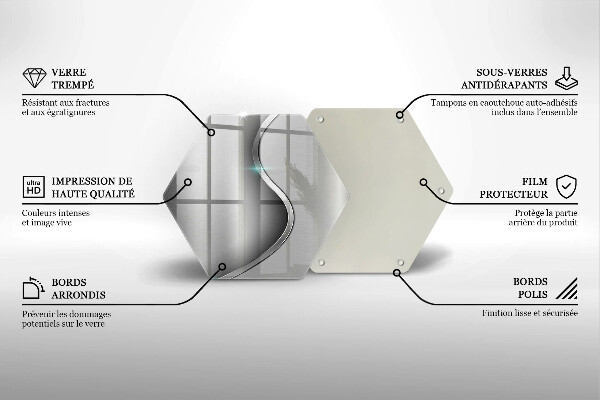 Steklena podloga za rezanje Abstraktna srebrna kovina