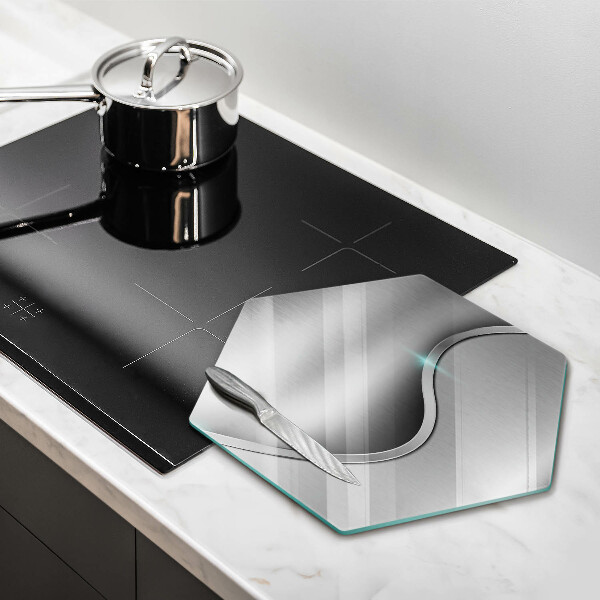 Steklena podloga za rezanje Abstraktna srebrna kovina