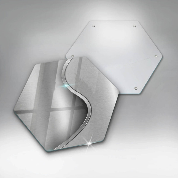 Steklena podloga za rezanje Abstraktna srebrna kovina