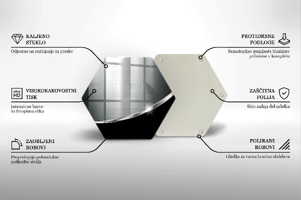 Steklena podloga za rezanje Abstrakcija s kovino