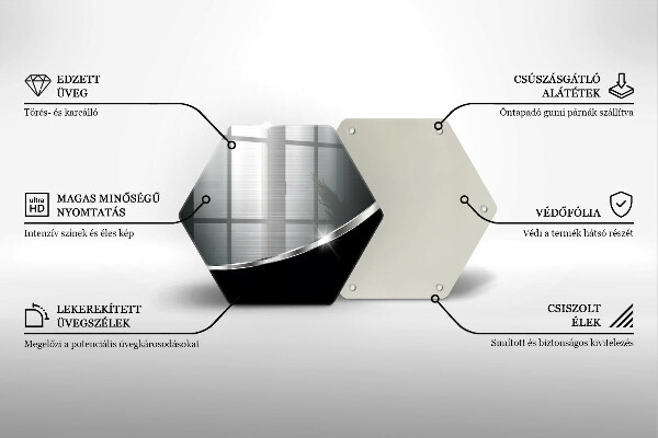 Steklena podloga za rezanje Abstrakcija s kovino