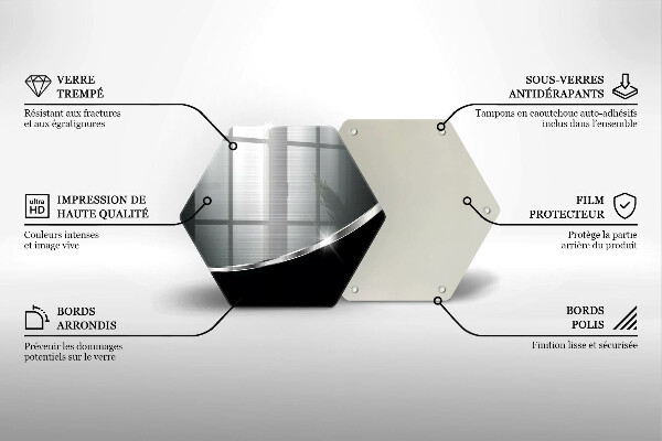 Steklena podloga za rezanje Abstrakcija s kovino