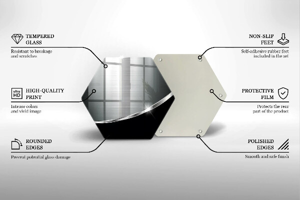 Steklena podloga za rezanje Abstrakcija s kovino