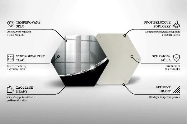 Steklena podloga za rezanje Abstrakcija s kovino