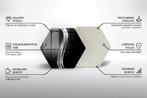 Steklena podloga za rezanje Kovinska konstrukcija