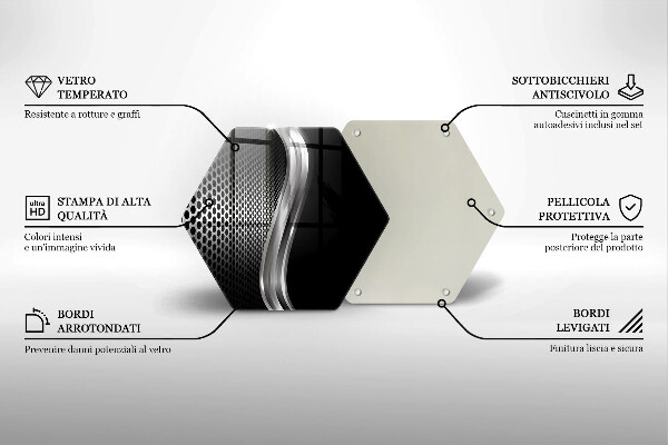 Steklena podloga za rezanje Kovinska konstrukcija