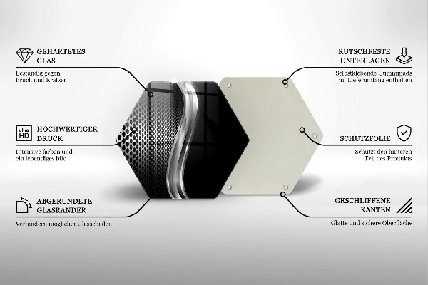 Steklena podloga za rezanje Kovinska konstrukcija