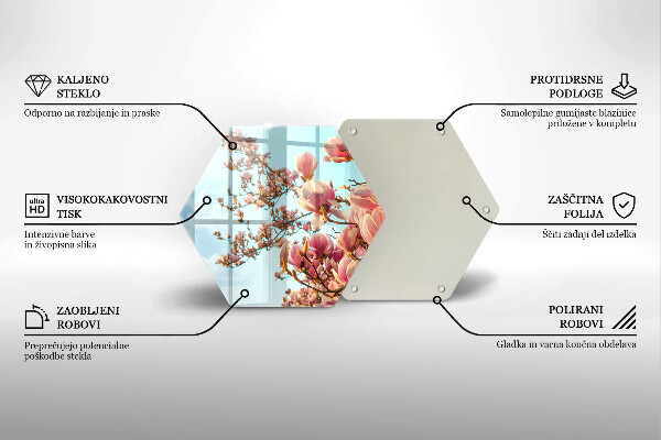 Steklena podloga za rezanje Drevo rožnatih cvetov