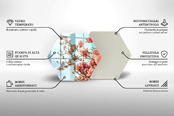 Steklena podloga za rezanje Drevo rožnatih cvetov