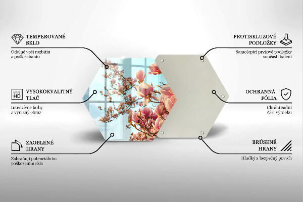 Steklena podloga za rezanje Drevo rožnatih cvetov