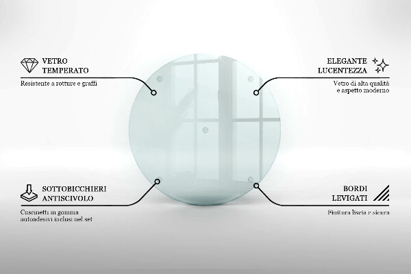 Prozorna steklena podloga za rezanje 40 cm