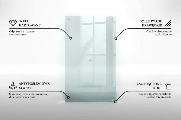 Prozorna steklena podloga za rezanje 52x30 cm