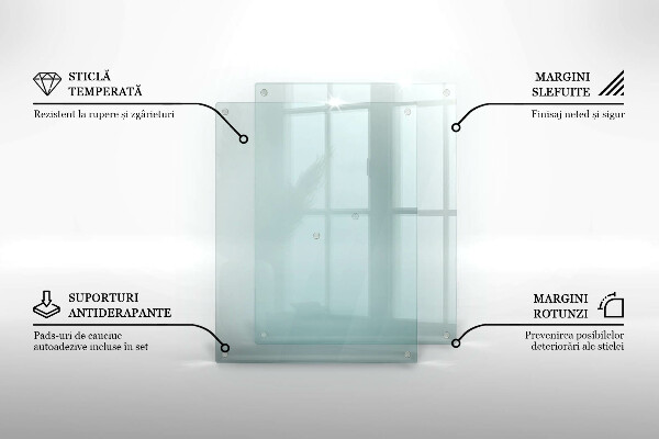 Prozorna steklena podloga za rezanje 52x40 cm