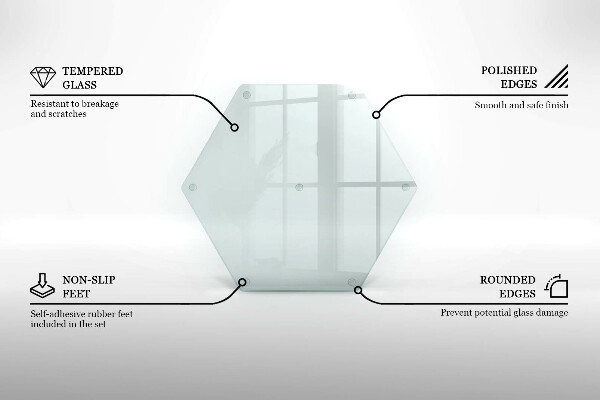 Prozorna steklena podloga za rezanje 40 cm